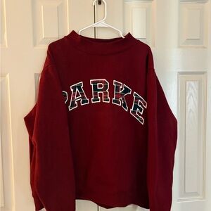 Parke maroon and plaid mockneck